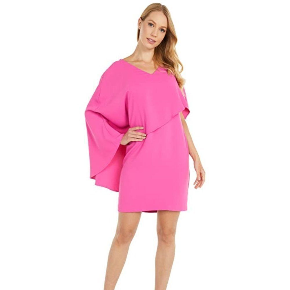 Trina by Trina Turk Women's Pink 100% Polyester Ruffle Adore 2 Mini Dres… - Picture 3 of 13